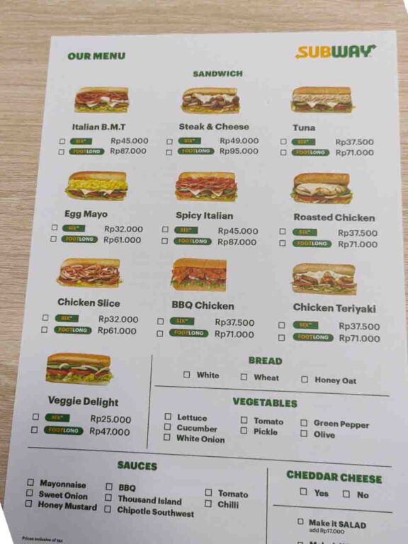 harga subway